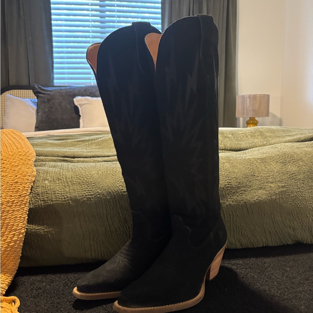 Dingo Black Over the Knee Boots with Western Flair